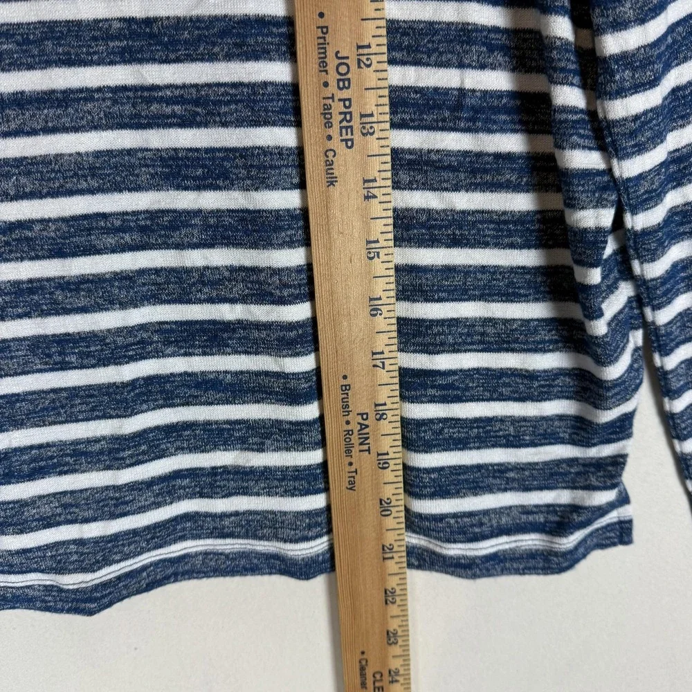 Banana Republic Sweater Womens XS Blue White Stripe Cowl Neck Knit Pullover